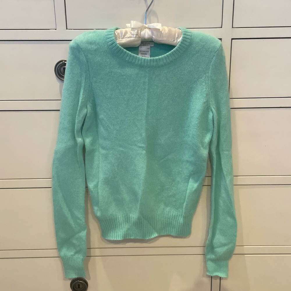 TALULA (ARITZIA) teal blue angora knit sweater
